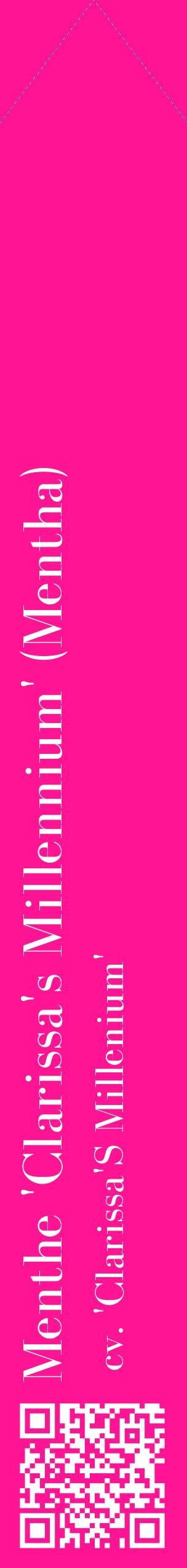 Étiquette de : Mentha cv. 'Clarissa'S Millenium' - format c - style blanche43_simplebod avec qrcode et comestibilité