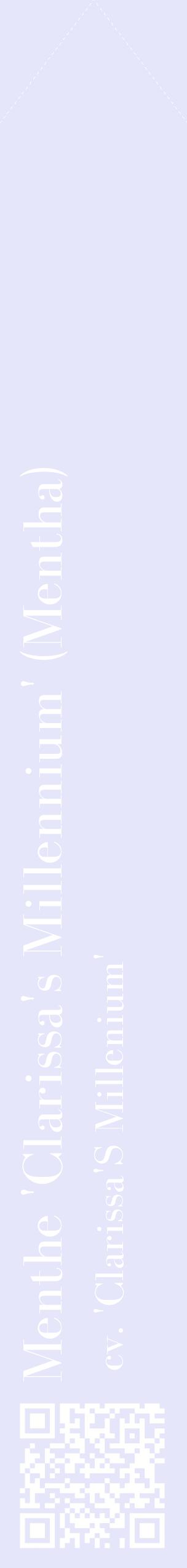 Étiquette de : Mentha cv. 'Clarissa'S Millenium' - format c - style blanche55_simplebod avec qrcode et comestibilité
