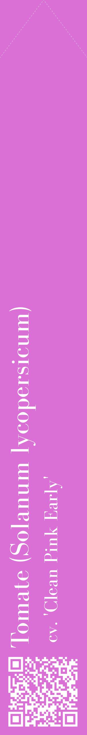 Étiquette de : Solanum lycopersicum cv. 'Clean Pink Early' - format c - style blanche52_simplebod avec qrcode et comestibilité