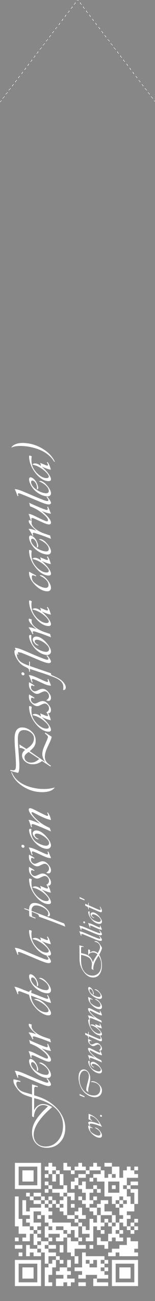 Étiquette de : Passiflora caerulea cv. 'Constance Elliot' - format c - style blanche12_simple_simpleviv avec qrcode et comestibilité - position verticale