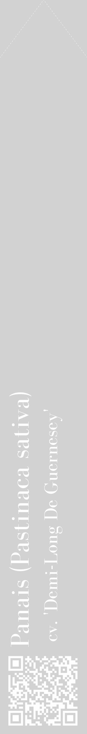 Étiquette de : Pastinaca sativa cv. 'Demi-Long De Guernesey' - format c - style blanche14_simple_simplebod avec qrcode et comestibilité - position verticale