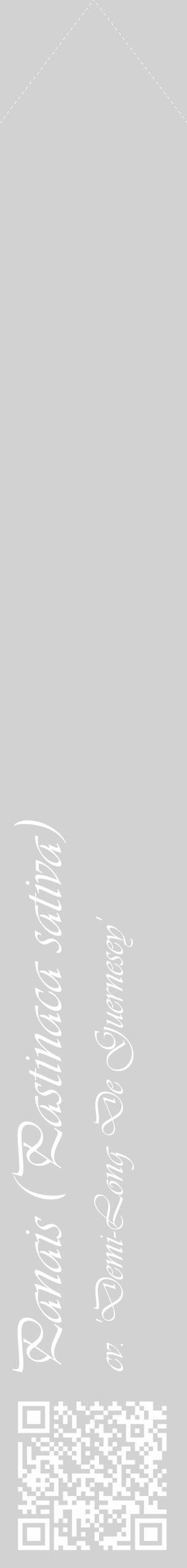 Étiquette de : Pastinaca sativa cv. 'Demi-Long De Guernesey' - format c - style blanche14_simple_simpleviv avec qrcode et comestibilité - position verticale