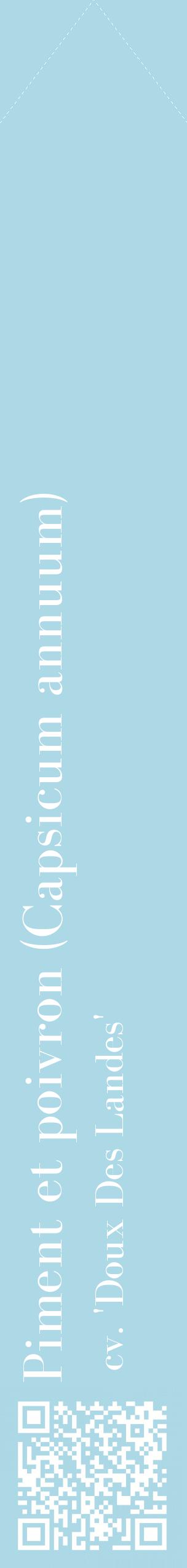 Étiquette de : Capsicum annuum cv. 'Doux Des Landes' - format c - style blanche0_simplebod avec qrcode et comestibilité