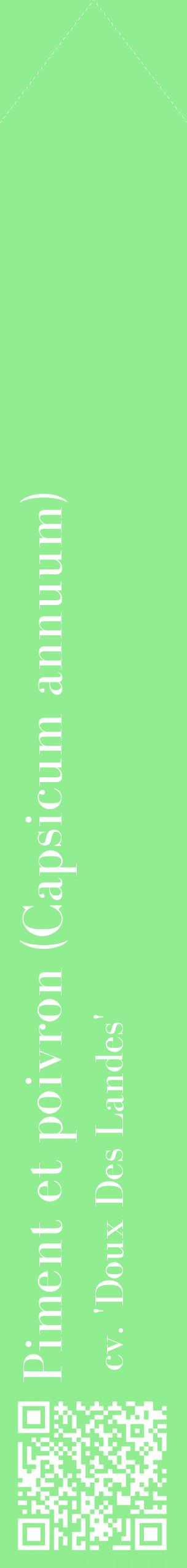Étiquette de : Capsicum annuum cv. 'Doux Des Landes' - format c - style blanche15_simplebod avec qrcode et comestibilité