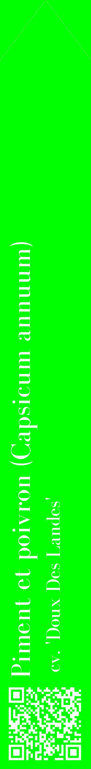 Étiquette de : Capsicum annuum cv. 'Doux Des Landes' - format c - style blanche16_simplebod avec qrcode et comestibilité