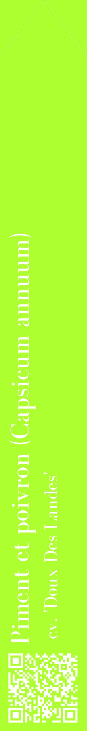 Étiquette de : Capsicum annuum cv. 'Doux Des Landes' - format c - style blanche17_simplebod avec qrcode et comestibilité