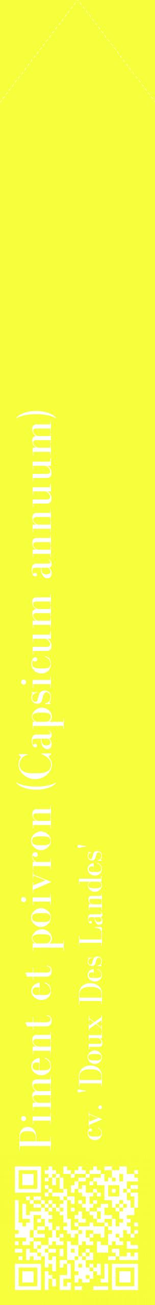 Étiquette de : Capsicum annuum cv. 'Doux Des Landes' - format c - style blanche18_simplebod avec qrcode et comestibilité