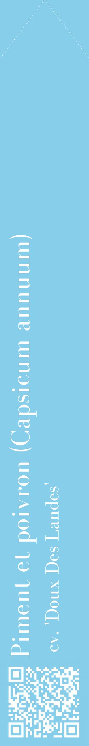 Étiquette de : Capsicum annuum cv. 'Doux Des Landes' - format c - style blanche1_simplebod avec qrcode et comestibilité