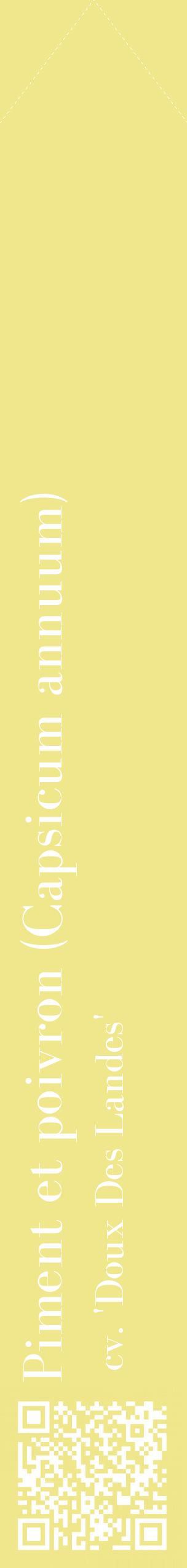 Étiquette de : Capsicum annuum cv. 'Doux Des Landes' - format c - style blanche20_simplebod avec qrcode et comestibilité