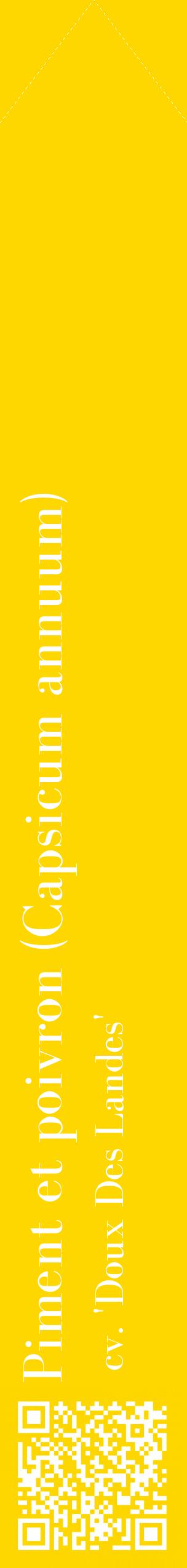 Étiquette de : Capsicum annuum cv. 'Doux Des Landes' - format c - style blanche21_simplebod avec qrcode et comestibilité