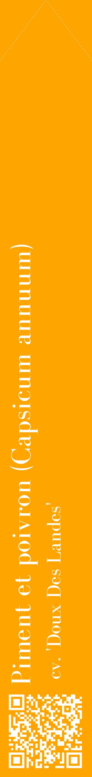 Étiquette de : Capsicum annuum cv. 'Doux Des Landes' - format c - style blanche22_simplebod avec qrcode et comestibilité