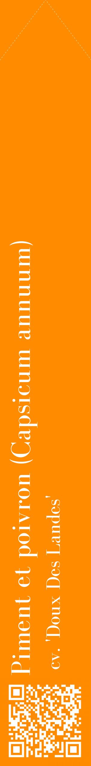 Étiquette de : Capsicum annuum cv. 'Doux Des Landes' - format c - style blanche23_simplebod avec qrcode et comestibilité