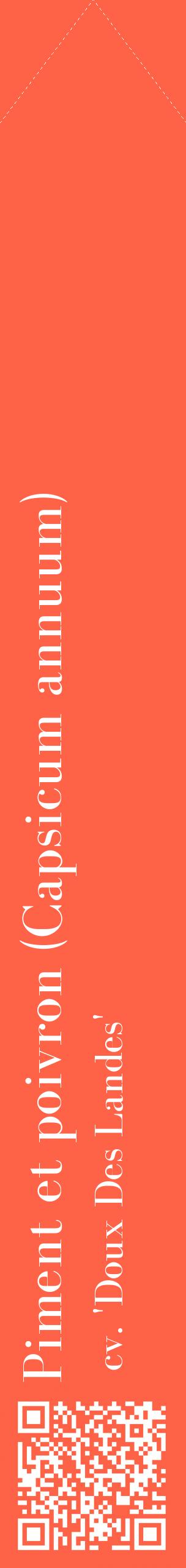 Étiquette de : Capsicum annuum cv. 'Doux Des Landes' - format c - style blanche25_simplebod avec qrcode et comestibilité