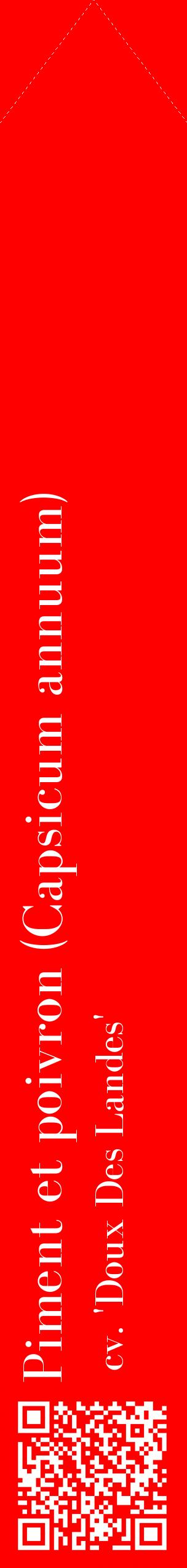 Étiquette de : Capsicum annuum cv. 'Doux Des Landes' - format c - style blanche27_simplebod avec qrcode et comestibilité