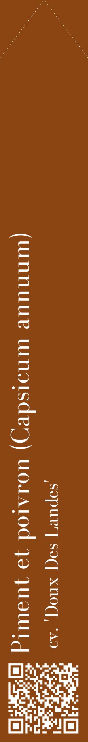 Étiquette de : Capsicum annuum cv. 'Doux Des Landes' - format c - style blanche30_simplebod avec qrcode et comestibilité