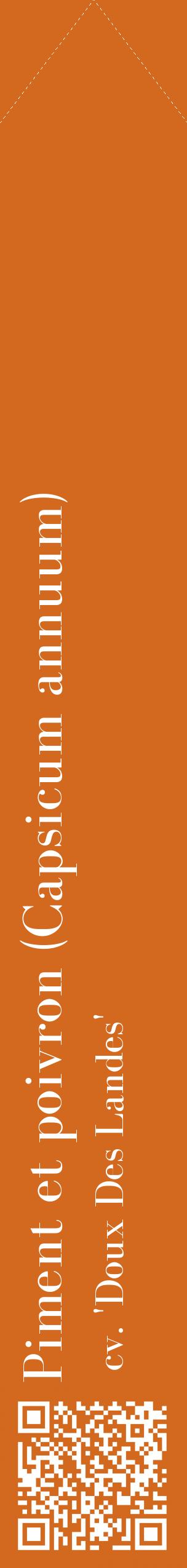 Étiquette de : Capsicum annuum cv. 'Doux Des Landes' - format c - style blanche31_simplebod avec qrcode et comestibilité