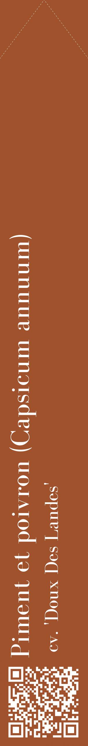 Étiquette de : Capsicum annuum cv. 'Doux Des Landes' - format c - style blanche32_simplebod avec qrcode et comestibilité