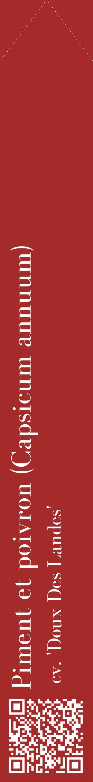 Étiquette de : Capsicum annuum cv. 'Doux Des Landes' - format c - style blanche33_simplebod avec qrcode et comestibilité