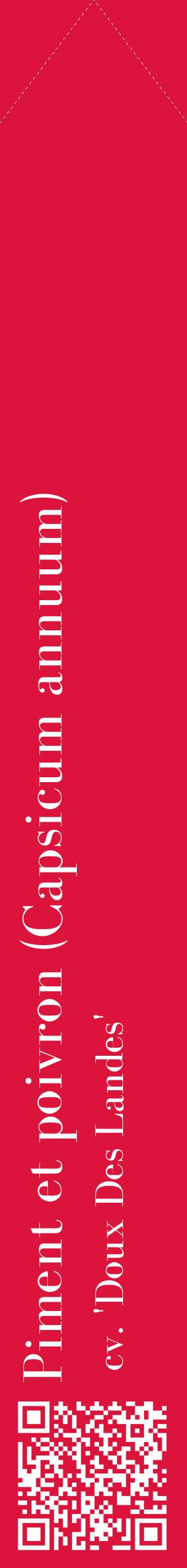 Étiquette de : Capsicum annuum cv. 'Doux Des Landes' - format c - style blanche36_simplebod avec qrcode et comestibilité