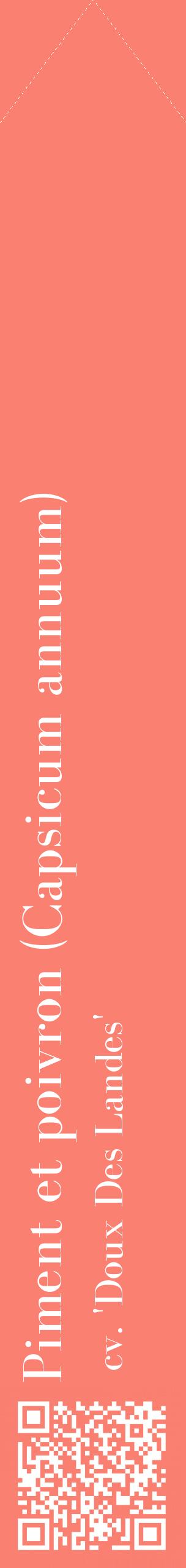 Étiquette de : Capsicum annuum cv. 'Doux Des Landes' - format c - style blanche38_simplebod avec qrcode et comestibilité