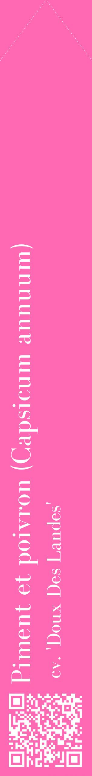 Étiquette de : Capsicum annuum cv. 'Doux Des Landes' - format c - style blanche42_simplebod avec qrcode et comestibilité