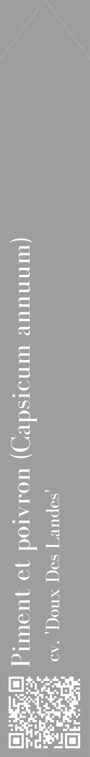 Étiquette de : Capsicum annuum cv. 'Doux Des Landes' - format c - style blanche42_simple_simplebod avec qrcode et comestibilité - position verticale