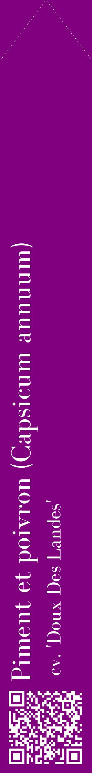 Étiquette de : Capsicum annuum cv. 'Doux Des Landes' - format c - style blanche46_simplebod avec qrcode et comestibilité
