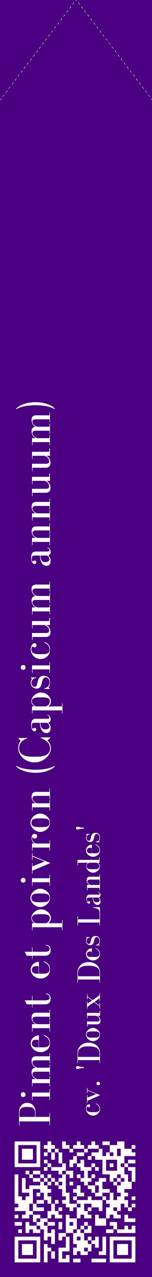 Étiquette de : Capsicum annuum cv. 'Doux Des Landes' - format c - style blanche47_simplebod avec qrcode et comestibilité