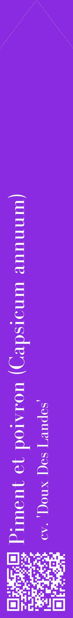 Étiquette de : Capsicum annuum cv. 'Doux Des Landes' - format c - style blanche49_simplebod avec qrcode et comestibilité