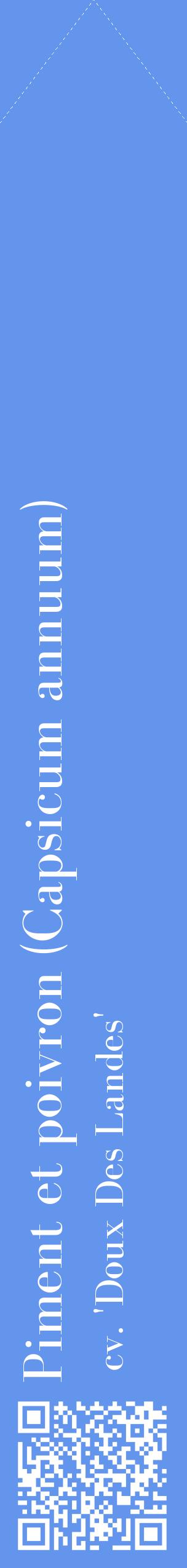 Étiquette de : Capsicum annuum cv. 'Doux Des Landes' - format c - style blanche4_simplebod avec qrcode et comestibilité