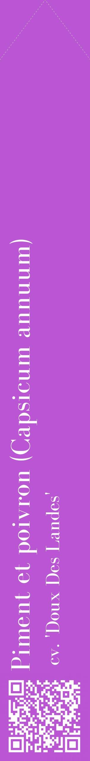 Étiquette de : Capsicum annuum cv. 'Doux Des Landes' - format c - style blanche50_simplebod avec qrcode et comestibilité