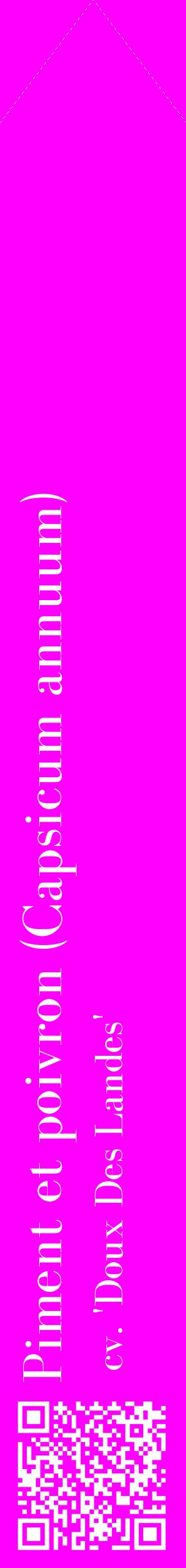 Étiquette de : Capsicum annuum cv. 'Doux Des Landes' - format c - style blanche51_simplebod avec qrcode et comestibilité