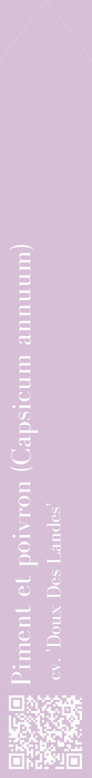 Étiquette de : Capsicum annuum cv. 'Doux Des Landes' - format c - style blanche54_simplebod avec qrcode et comestibilité