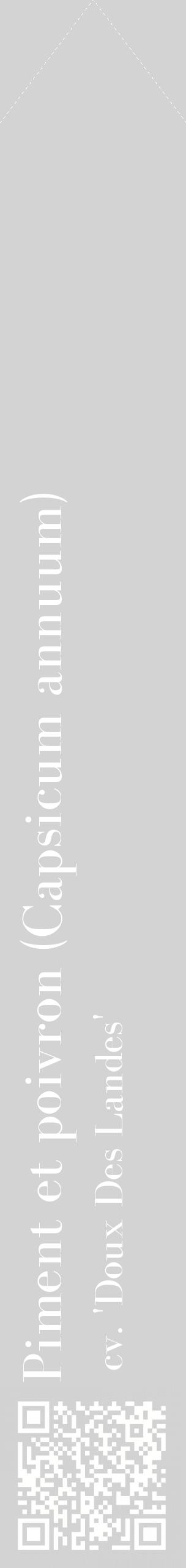 Étiquette de : Capsicum annuum cv. 'Doux Des Landes' - format c - style blanche56_simplebod avec qrcode et comestibilité