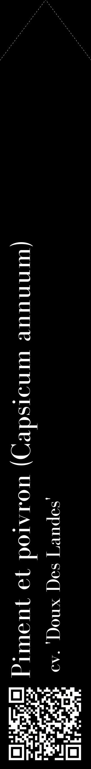 Étiquette de : Capsicum annuum cv. 'Doux Des Landes' - format c - style blanche59_simplebod avec qrcode et comestibilité