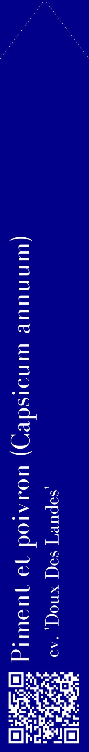 Étiquette de : Capsicum annuum cv. 'Doux Des Landes' - format c - style blanche7_simplebod avec qrcode et comestibilité