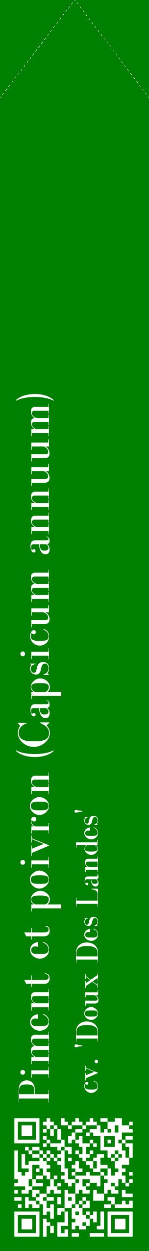 Étiquette de : Capsicum annuum cv. 'Doux Des Landes' - format c - style blanche9_simplebod avec qrcode et comestibilité