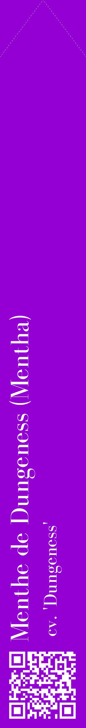 Étiquette de : Mentha cv. 'Dungeness' - format c - style blanche48_simplebod avec qrcode et comestibilité