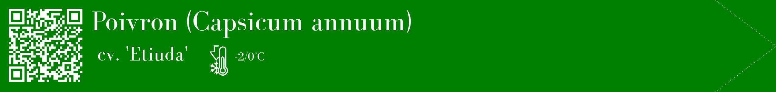 Étiquette de : Capsicum annuum cv. 'Etiuda' - format c - style blanche9_simple_simplebod avec qrcode et comestibilité