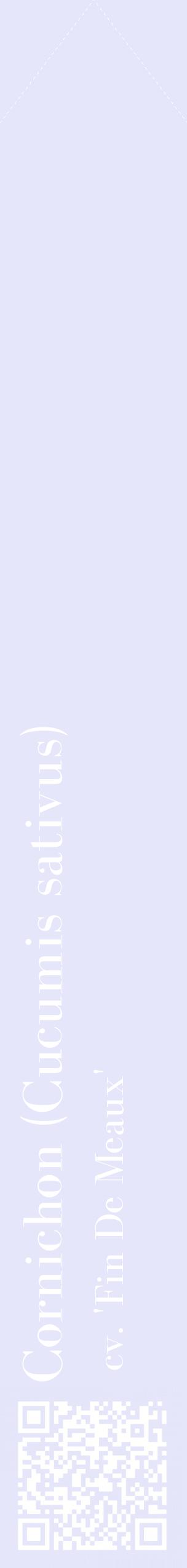 Étiquette de : Cucumis sativus cv. 'Fin De Meaux' - format c - style blanche55_simplebod avec qrcode et comestibilité