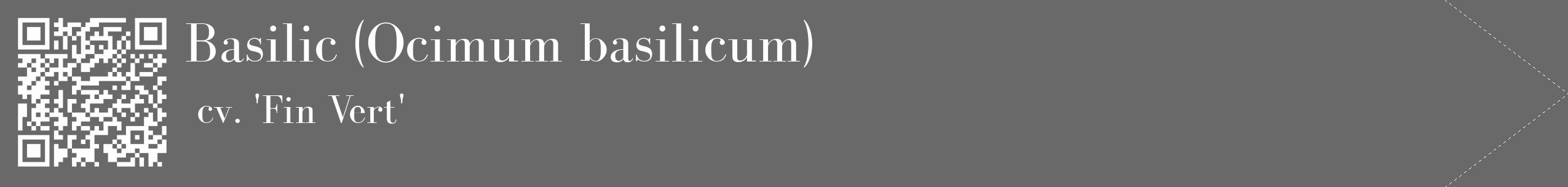 Étiquette de : Ocimum basilicum cv. 'Fin Vert' - format c - style blanche11_simple_simplebod avec qrcode et comestibilité