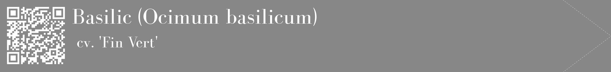 Étiquette de : Ocimum basilicum cv. 'Fin Vert' - format c - style blanche12_simple_simplebod avec qrcode et comestibilité