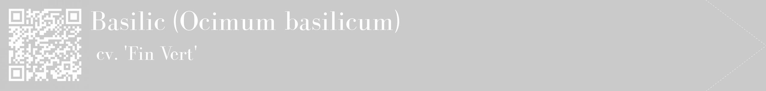Étiquette de : Ocimum basilicum cv. 'Fin Vert' - format c - style blanche21_simple_simplebod avec qrcode et comestibilité
