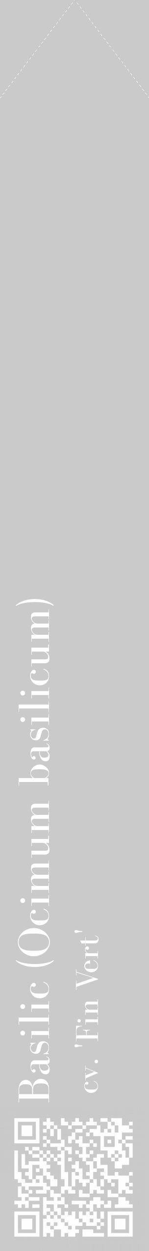 Étiquette de : Ocimum basilicum cv. 'Fin Vert' - format c - style blanche21_simple_simplebod avec qrcode et comestibilité - position verticale