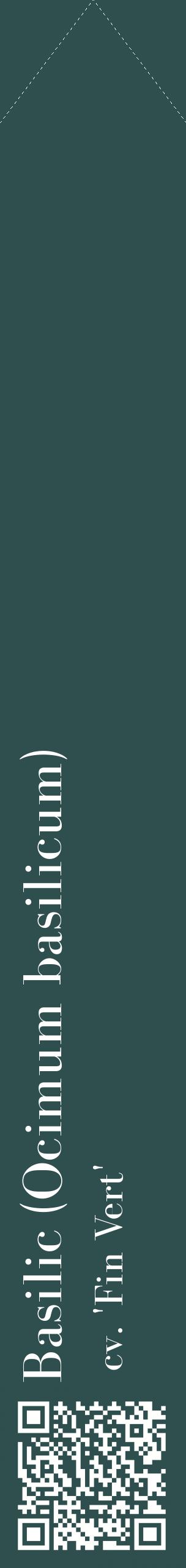 Étiquette de : Ocimum basilicum cv. 'Fin Vert' - format c - style blanche58_simplebod avec qrcode et comestibilité