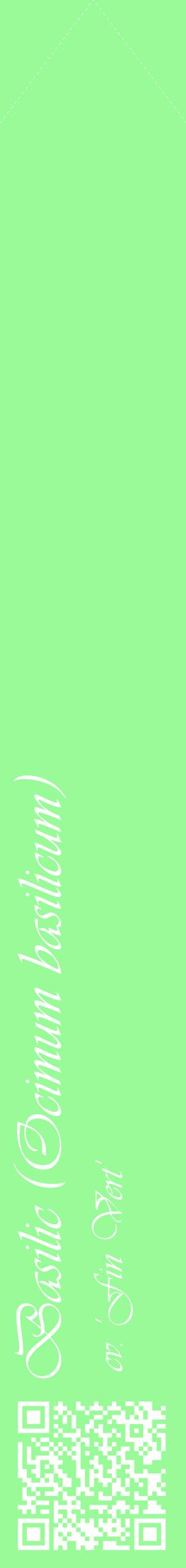 Étiquette de : Ocimum basilicum cv. 'Fin Vert' - format c - style blanche14_simpleviv avec qrcode et comestibilité