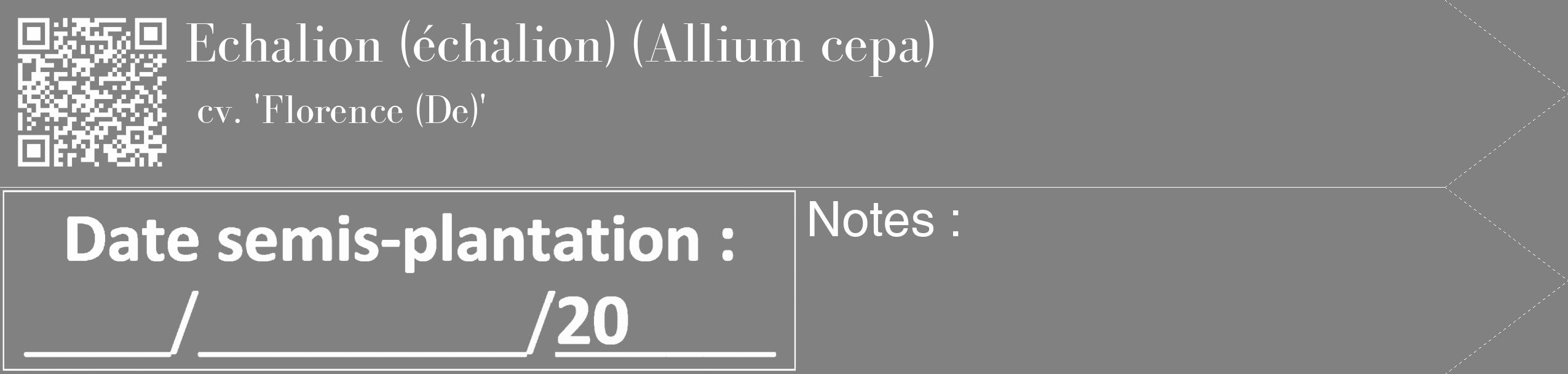 Étiquette de : Allium cepa cv. 'Florence (De)' - format c - style blanche50_simple_simplebod avec qrcode et comestibilité