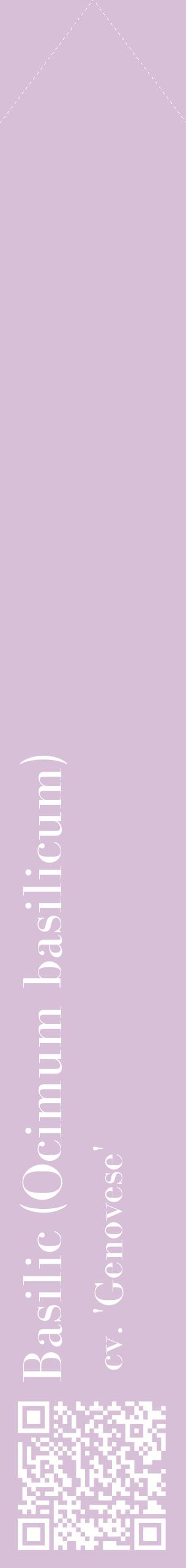 Étiquette de : Ocimum basilicum cv. 'Genovese' - format c - style blanche54_simplebod avec qrcode et comestibilité