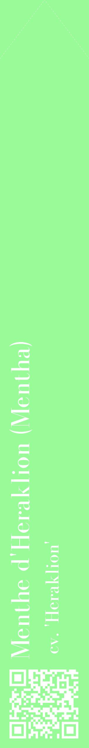 Étiquette de : Mentha cv. 'Heraklion' - format c - style blanche14_simplebod avec qrcode et comestibilité
