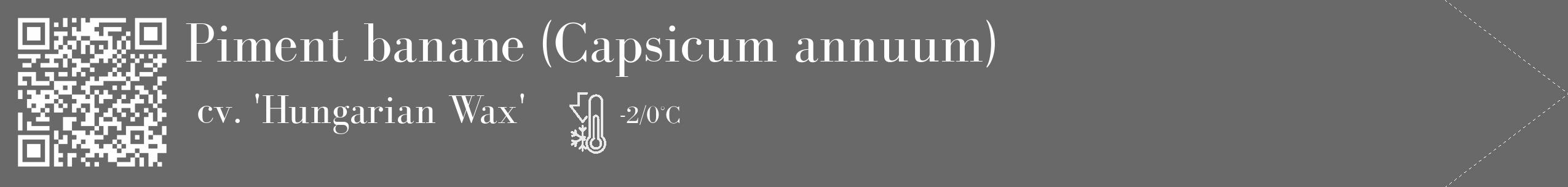 Étiquette de : Capsicum annuum cv. 'Hungarian Wax' - format c - style blanche11_simple_simplebod avec qrcode et comestibilité